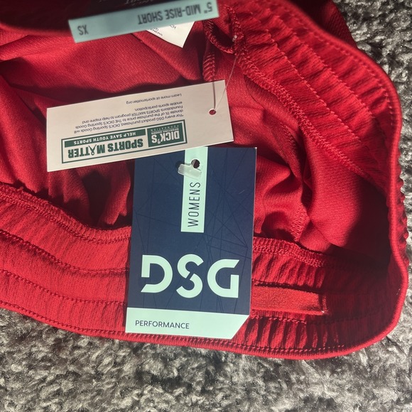 Dsg Women's Extra Small All Sport Short Team Red New With Tags 5 Inch Midrise Ri - Picture 9 of 9